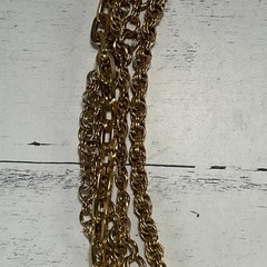 Vintage Gold Tone Multi Strand Chain Necklace 1980s-1990s Costume Jewelry
