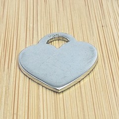 Vintage Engraved Charlie’s Angel Heart Charm 925 Sterling Silver Pendant 1in