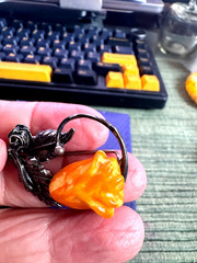 Vintage Soviet Butterscotch Baltic Rose Amber Silver Brooch/Pin