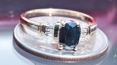 14k yellow gold sz 6.75 ring 1.02c naturalCeylon treated sapphire diamond 2.65g