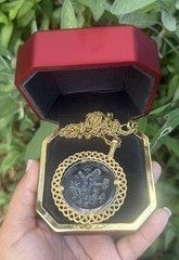 Virgo CROWN TRIFARI Reverse Carved Glass Cameo Pendant Necklace MCM