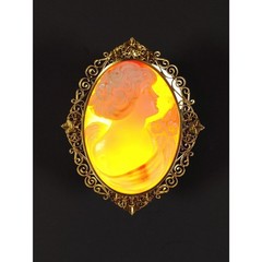 Antique 14K Gold Filigree Cameo Convertible Brooch/Pendant c. 1920s (2.5″ x 2″)