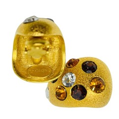 JACKIE COLLINS signed vintage gold tone crystals designer clip on earrings