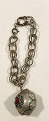 Vintage 1930s 1940s Etruscan Revival chain bracelt w charm