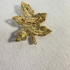 AAI Leaf Brooch Gold-Tone Intricate Detailing Vintage Style MCM