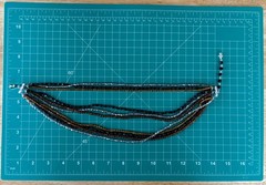 VTG Vendome Torsade 10 Strand Varied Shape Amber Black Gray Bead Necklace WOW