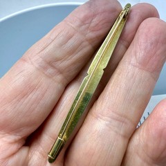 Antique 8K Bar Pin with 4.7mm Pearl 1.75″ 2.9 grams