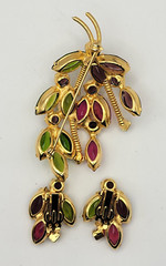 Juliana D & E DeLizza Elster Leaf Brooch and Earring Set #2