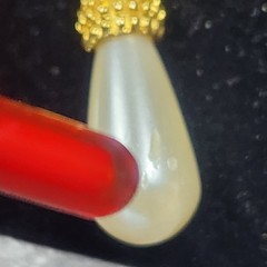 Vintage glass Pearl Rhinestone Drop Earring Gold Tone Baguette Crystal Statement