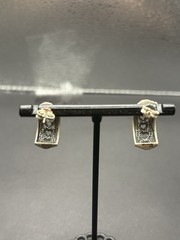 Vintage Sterling Silver Half Hoop Heart Earrings 6 Grams G22