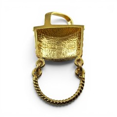 Sterling Silver Gold Vermeil Woven Basket Charm Holder Pendant Brown County