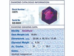 Vintage 19.84Ct Amethyst and 0.24Ct Diamond 9k Yellow Gold Dress Ring