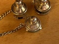 Lot of Cufflinks, Tie bar, Tie Tacks~Gold Tone Mesh Wrap Green, blue~Swank+