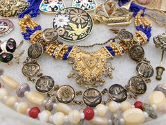 Mixed Lot~Antique & Older Vintage Jewelry~DAMASCENE~CLOISONNE~CZECH~1 925 PIN