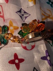 Vintage 1950s Signed Western Germany Art Cluster Fringe Necklace Amber…
