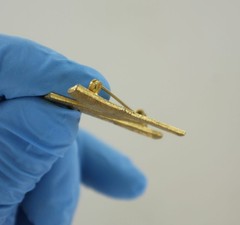 Vintage Mamselle Letter M Pin – Etched Brushed Goldtone – Initial