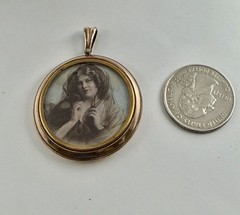 Edwardian Rolled Gold Double Sided Momento Mori Mourning Photo Locket 2 Photos