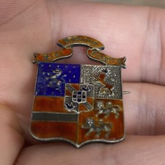 Antique Vtg Nisi Dominus Frustra England English Religious Hospital Pin Brooch