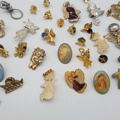 Religious Angels Cherubs Crosses Lot Vtg Lapel Pin Brooch Mix Fashion Jewelry