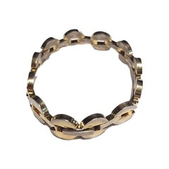 Vintage Gold Tone Chunky Open Center Round Link Chain Bracelet Retro Costume GUC