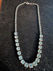 Vintage 1950’s-1960’s Light Ice Blue Rhinestone Necklace