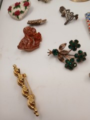 Vintage Jewelry Spoon & Elephant. American Flag. Bumble Bee Brooch. E.T.C.