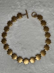 Vintage Anne Klein Matte Gold Star Link Choker Necklace Toggle Celestial 80s 90s