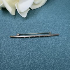 Antique ART DECO Edwardian STERLING TOP Amethyst Rhinestone Paste Bar Pin Brooch