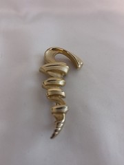 Vintage Signed Tona Gold Tone Modernist Brooch Two Toned Finish