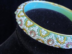 Vintage BOHO CHIC Beadwork Bangle Bracelet vintage Coachella hippie – b1107