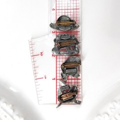 Lot 4 Vintage Birds & Blooms Pewter Pins 01-08 Cottage Limited Bird Hat Flowers