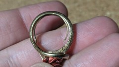 RED ROSE GOLD COLORED RING SIZE 5-6 ADJUSTABLE / WRONGWAY052