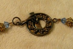 Unique Custom Made Beaded Necklace W/vintage Stone Brooch As Pendant Blue