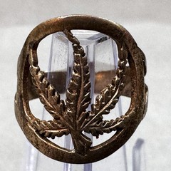 Vintage .925 Sterling Silver Cannabis Marijuana Leaf Ring Size 8 Unisex • JW06