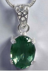 21 CT Natural Green Emerald Pendant Oval Shape 925 Silver EGL Certified Gem 6AHN
