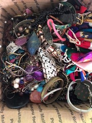 Huge Lot of Vintage to Modern Costume JEWELRY Lot Mixed Tangled , Crafted 12lb