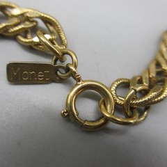 Vintage Monet Necklace Chain Flapper Gold Tone Long 57 Inch