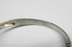 Antique Belais Art Deco Setting 14K White Gold Mounting Mount Hold-7.2-7.3MM