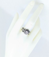 Vintage Elegant RING Silver 925 with Chic Bright Stone -size: 9.5US (19mm) | #2