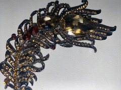Vintage Rhinestone Brooch Pin Pendant Large Flashy Runway