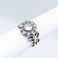 Vintage Elegant RING Silver 925 with Chic Bright Stone -size: 9.5US (19mm) | #2
