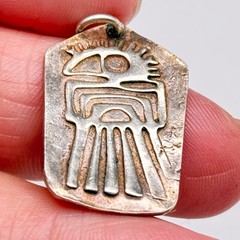 Vintage Tribal Bird Silver Pendant