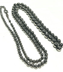 Vintage Napier Signed Silver Tone Bead Graduated Bead 24” Necklace Chain Strung