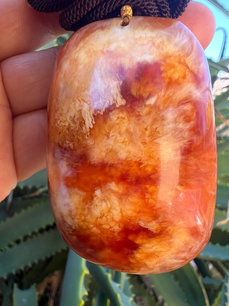 Vintage Butterscotch fiery Amber Pendant Necklace – From an Estate Collection