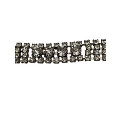 VTG 4 Row CoroCraft Rhinestone Bracelet Silver-Tone Mid-Century Crystal Shine