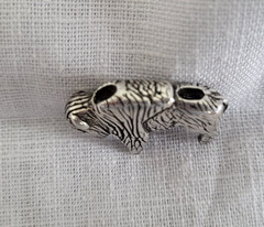 Vintage Sterling Silver Native American Buffalo Bison Pendant RARE