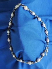 Original STERLING SILVER 925 Deco Necklace 39 Gram Vintage Designer Chain 17″ IN