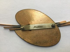 Vintage Matisse Brooch and Earring Set Copper Enamel Painter Palette Art Clip On