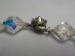VINTAGE AURO BOREALIS CRYSTAL NECKLACE 21 1/2 INCHES THICK 13.2MM