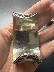 Vintage Indian Bohemian Cuff Bracelet with Natural Gemstones. Silver Tone